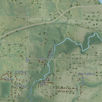 Close-up of the map of Richmond, St. Croix County, Wisconsin print showing street and building detail
