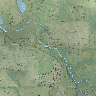 Second close-up of the map of Richmond, St. Croix County, Wisconsin print showing more streets and buildings