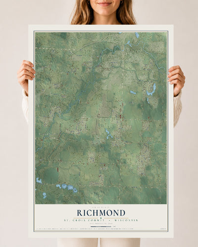 Map of Richmond, St. Croix County, Wisconsin, 24 x 36 inch unframed archival matte print