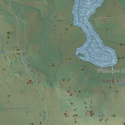 Second close-up of the map of the Town of Ripon, Wisconsin print showing more streets and buildings