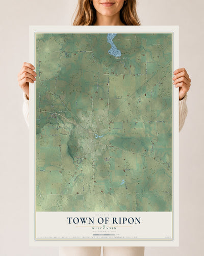 Map of the Town of Ripon, Wisconsin, 24 x 36 inch unframed archival matte print