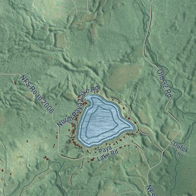 Second close-up of the map of Riverview, Wisconsin print showing more streets and buildings