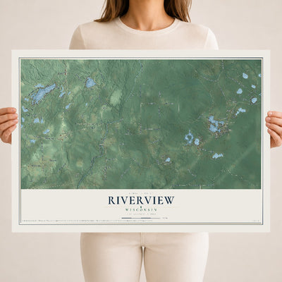 Map of Riverview, Wisconsin, 18 x 24 inch unframed archival matte print