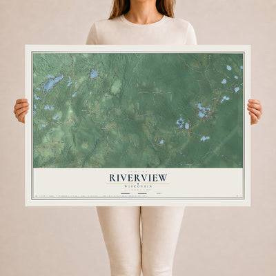 Map of Riverview, Wisconsin, 24 x 36 inch unframed archival matte print