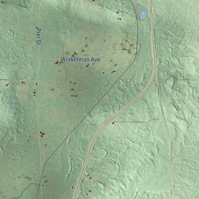 Second close-up of the map of Rock Falls, Wisconsin print showing more streets and buildings