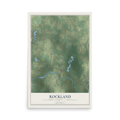 Map of Rockland, Manitowoc County, Wisconsin, 12 x 18 inch unframed archival matte print