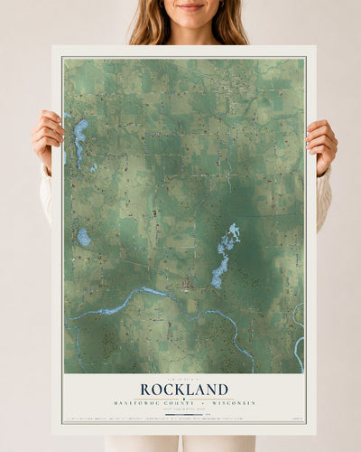 Map of Rockland, Manitowoc County, Wisconsin, 24 x 36 inch unframed archival matte print