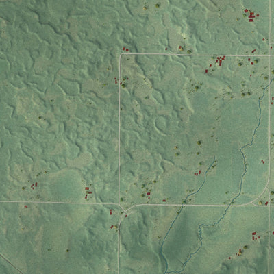 Close-up of the map of Roosevelt, Taylor County, Wisconsin print showing street and building detail