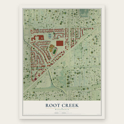 Root Creek, Wisconsin map print, the full design