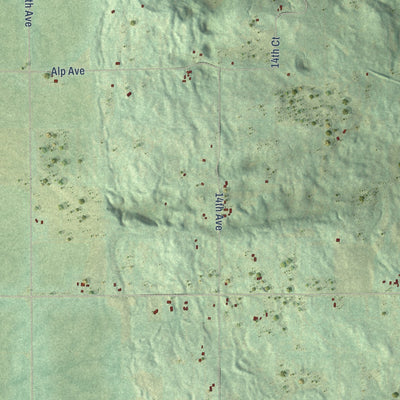 Second close-up of the map of Rose, Wisconsin print showing more streets and buildings