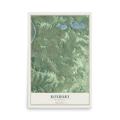 Map of Roxbury, Wisconsin, 12 x 18 inch unframed archival matte print
