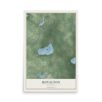 Map of Royalton, Wisconsin, 12 x 18 inch unframed archival matte print