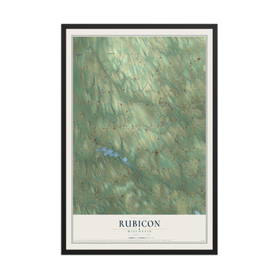 Map of Rubicon, Wisconsin, 12 x 18 inch print in a black wood frame
