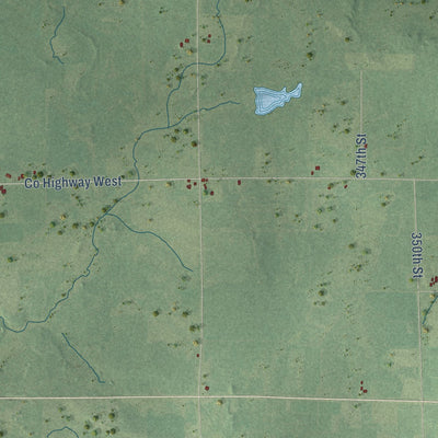 Close-up of the map of Ruby, Wisconsin print showing street and building detail