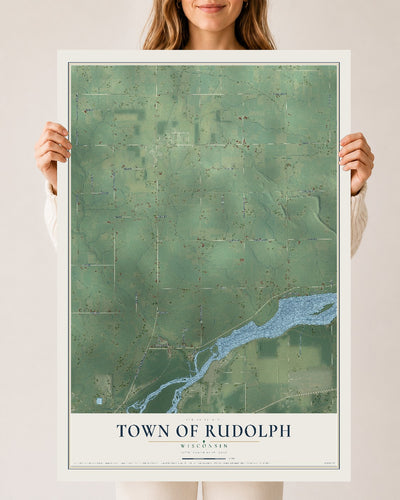 Map of the Town of Rudolph, Wisconsin, 24 x 36 inch unframed archival matte print