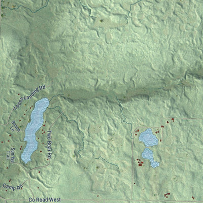 Second close-up of the map of Rusk, Rusk County, Wisconsin print showing more streets and buildings