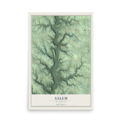 Map of Salem, Wisconsin, 12 x 18 inch unframed archival matte print