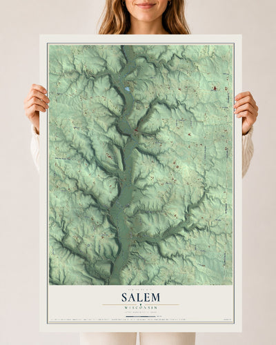 Map of Salem, Wisconsin, 24 x 36 inch unframed archival matte print