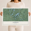 Map of Sampson, Wisconsin, 12 x 18 inch unframed archival matte print