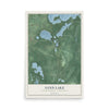 Map of Sand Lake, Sawyer County, Wisconsin, 12 x 18 inch unframed archival matte print