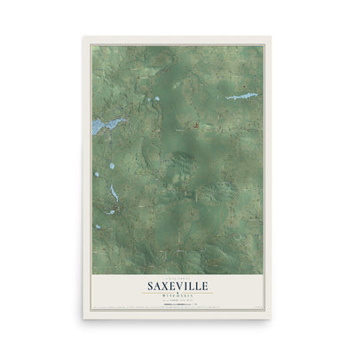 Map of Saxeville, Wisconsin, 12 x 18 inch unframed archival matte print