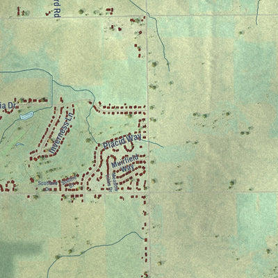Close-up of the map of Scott, Brown County, Wisconsin print showing street and building detail