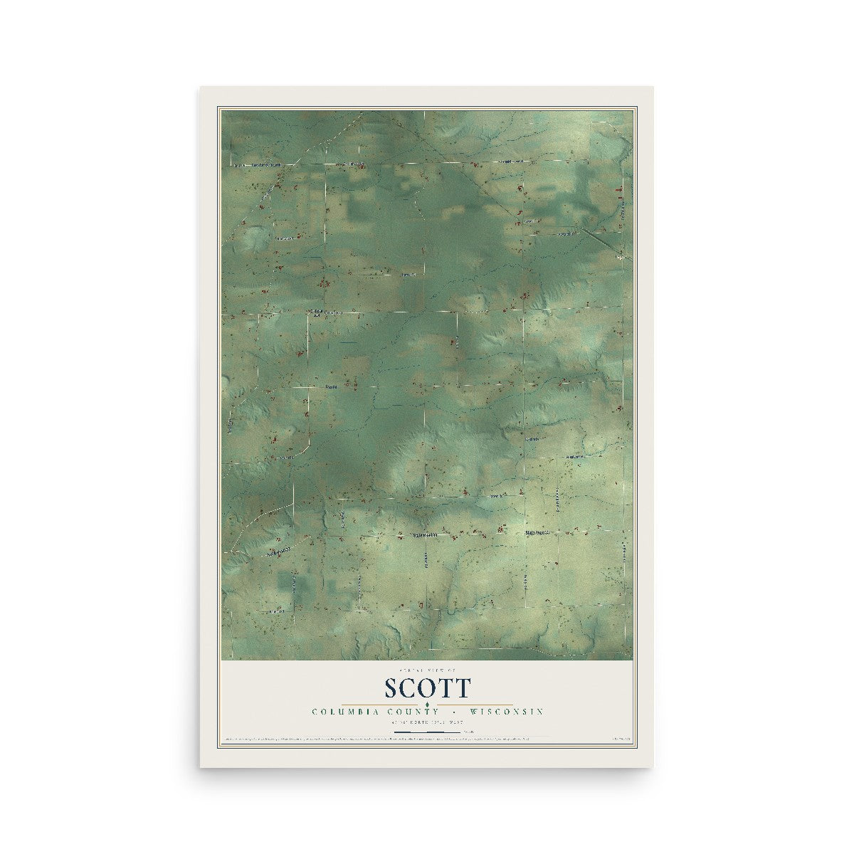 Map of Scott, Columbia County, Wisconsin, 12 x 18 inch unframed archival matte print