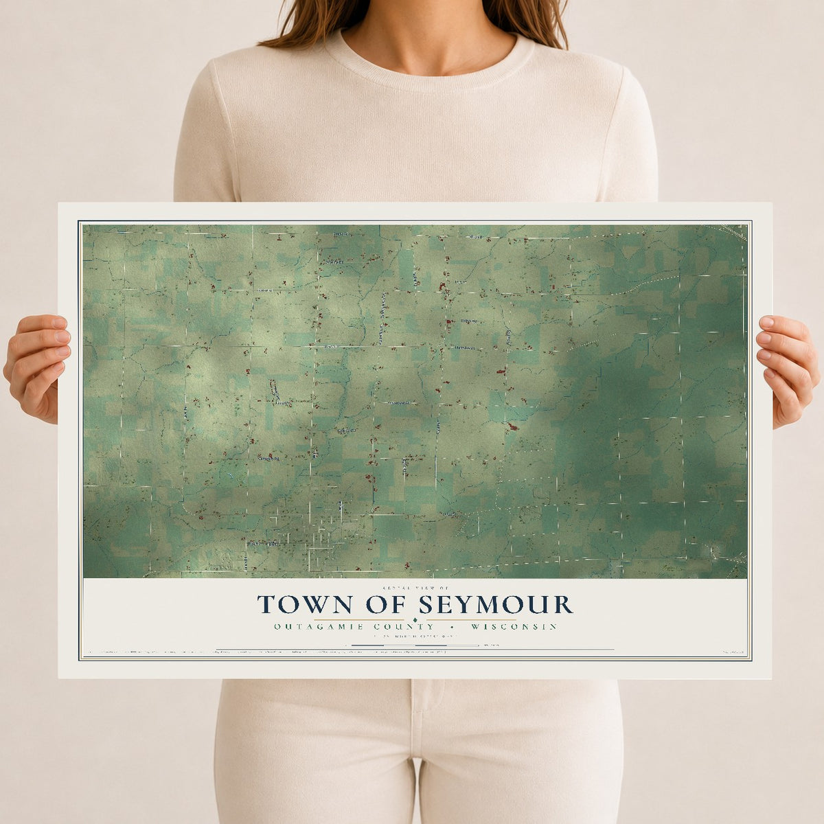 Map of the Town of Seymour, Outagamie County, Wisconsin, 12 x 18 inch unframed archival matte print