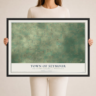 Map of the Town of Seymour, Outagamie County, Wisconsin, 24 x 36 inch print in a black wood frame