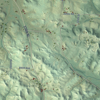 Close-up of the map of Sherman, Dunn County, Wisconsin print showing street and building detail