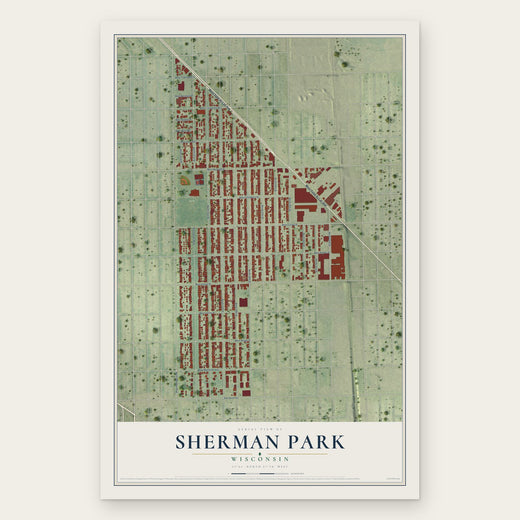 Sherman Park, Wisconsin map print, the full design