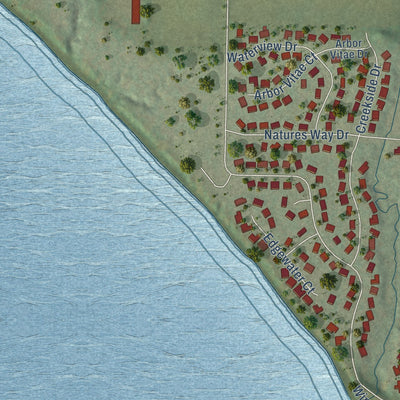 Close-up of the map of Sherwood, Calumet County, Wisconsin print showing street and building detail