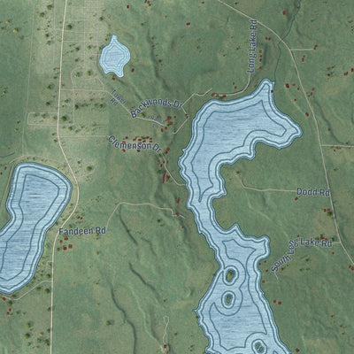 Second close-up of the map of the Town of Siren, Wisconsin print showing more streets and buildings