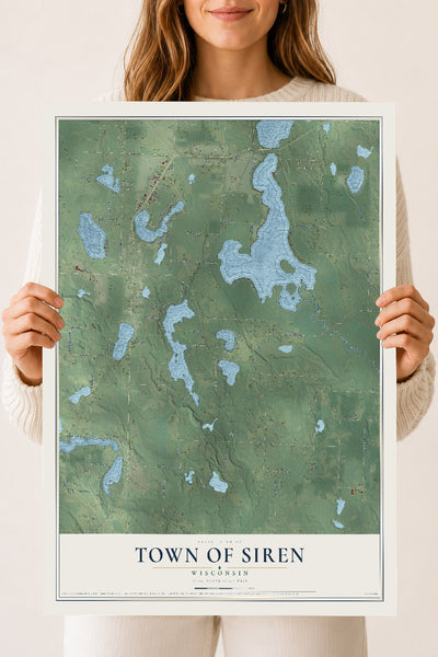 Map of the Town of Siren, Wisconsin, 18 x 24 inch unframed archival matte print