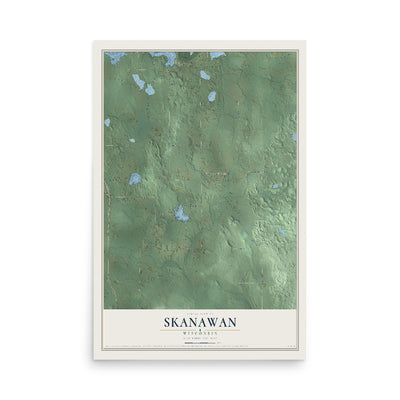 Map of Skanawan, Wisconsin, 12 x 18 inch unframed archival matte print