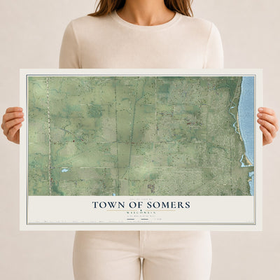Map of the Town of Somers, Wisconsin, 12 x 18 inch unframed archival matte print