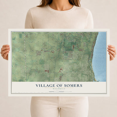 Map of Somers, Wisconsin, 12 x 18 inch unframed archival matte print