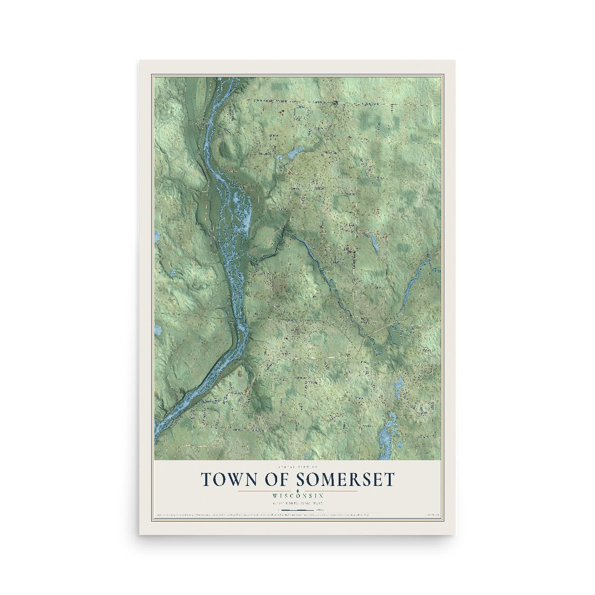 Map of the Town of Somerset, Wisconsin, 12 x 18 inch unframed archival matte print