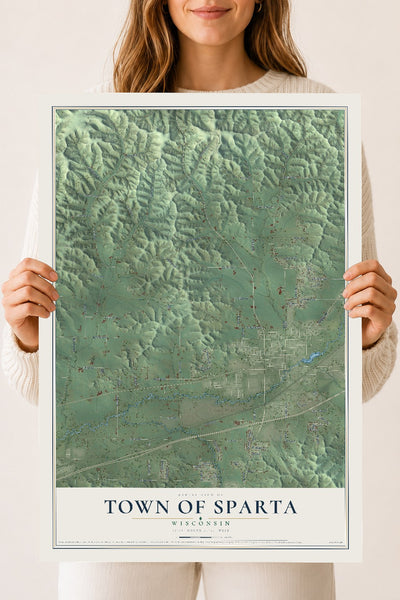 Map of the Town of Sparta, Wisconsin, 18 x 24 inch unframed archival matte print
