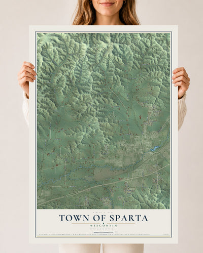 Map of the Town of Sparta, Wisconsin, 24 x 36 inch unframed archival matte print