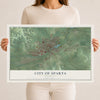 Map of Sparta, Wisconsin, 12 x 18 inch unframed archival matte print