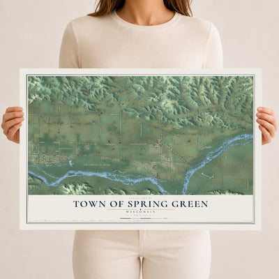 Map of the Town of Spring Green, Wisconsin, 12 x 18 inch unframed archival matte print