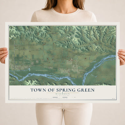Map of the Town of Spring Green, Wisconsin, 18 x 24 inch unframed archival matte print