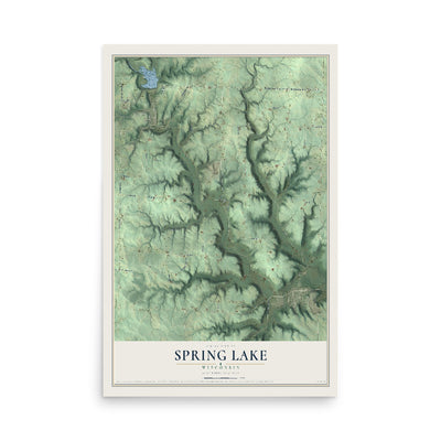 Map of Spring Lake, Wisconsin, 12 x 18 inch unframed archival matte print