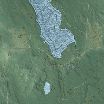 Second close-up of the map of Springbrook, Wisconsin print showing more streets and buildings
