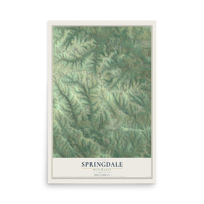 Map of Springdale, Wisconsin, 12 x 18 inch unframed archival matte print