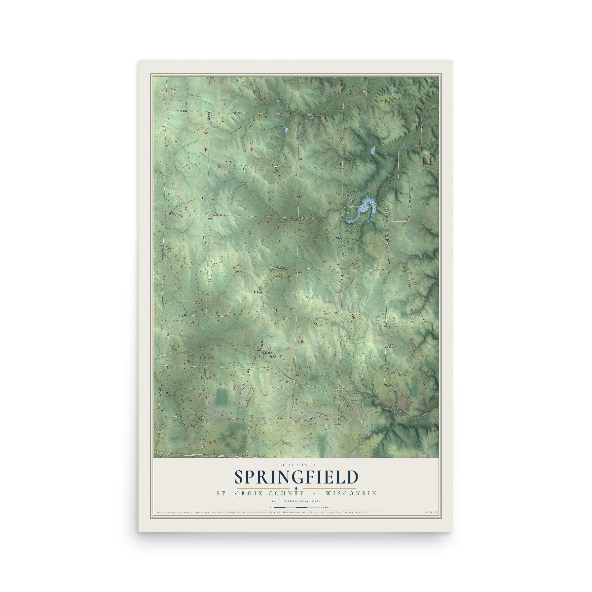 Map of Springfield, St. Croix County, Wisconsin, 12 x 18 inch unframed archival matte print
