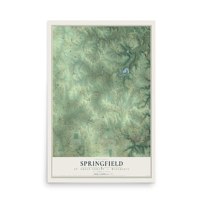 Map of Springfield, St. Croix County, Wisconsin, 12 x 18 inch unframed archival matte print