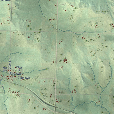 Close-up of the map of Springfield, St. Croix County, Wisconsin print showing street and building detail