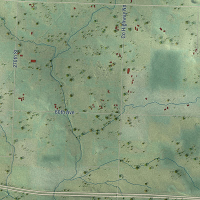 Second close-up of the map of Springfield, St. Croix County, Wisconsin print showing more streets and buildings